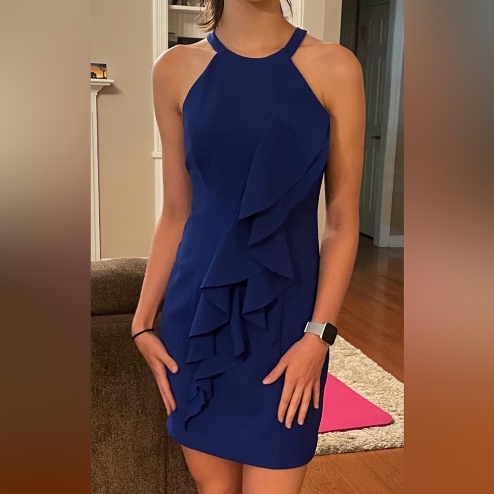 Vince Camuto Halter Neck Blue Dress